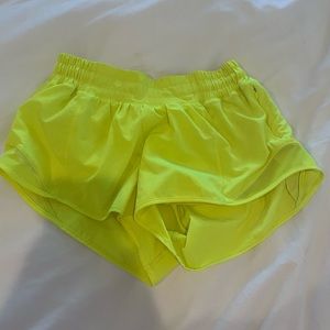 Lululemon Neon Yellow Hotty Hot 2.5 shorts